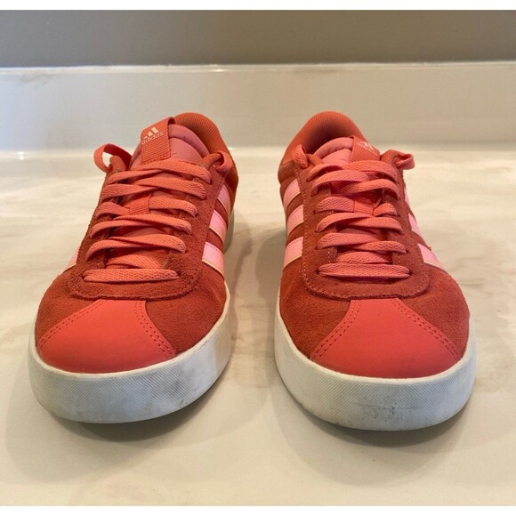 Adidas VL Court 3.0 Sneaker Rust /Pink Size 7.5 Tennis Shoe T-Toe Design Lace Up - Picture 4 of 9